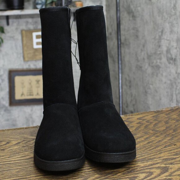 Universal Thread Womens Sarah Suede Shearling Winter Boots 91467407 Black 8M - Picture 4 of 10